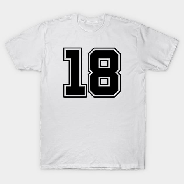 18 Number T-Shirt by RetroDesign